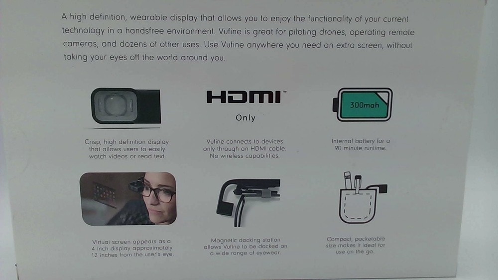 Vufine+ VUF-110 Black Wearable Display