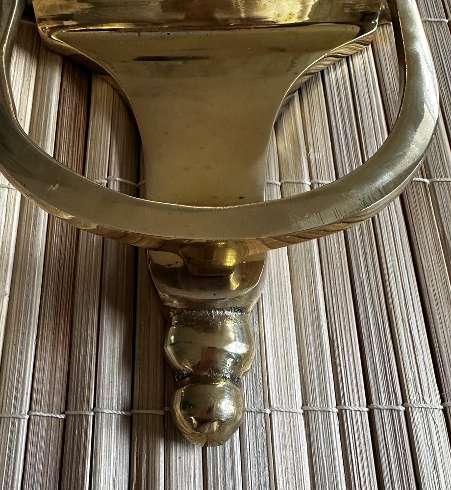 Vintage Solid Brass Entry Door Knocker Engravable ? 8.5” x 5” Classic Shield