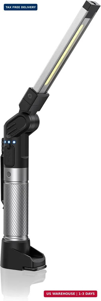 Magnetic Work Light - 800 Lumens Rechargeable Work Light with Multifunctional Fo