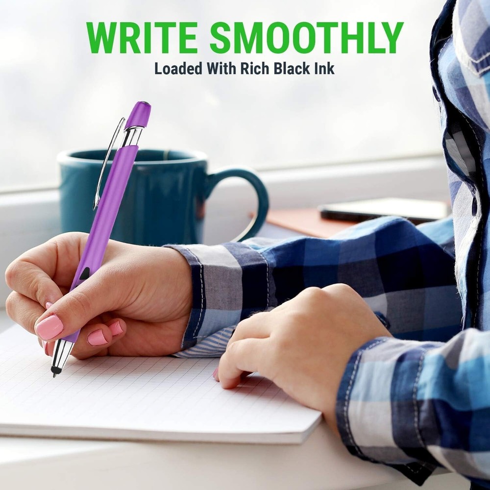 Versatile 7 Pack Stylus and Ballpoint Pens with Sensitive Tips - Assorted Colors