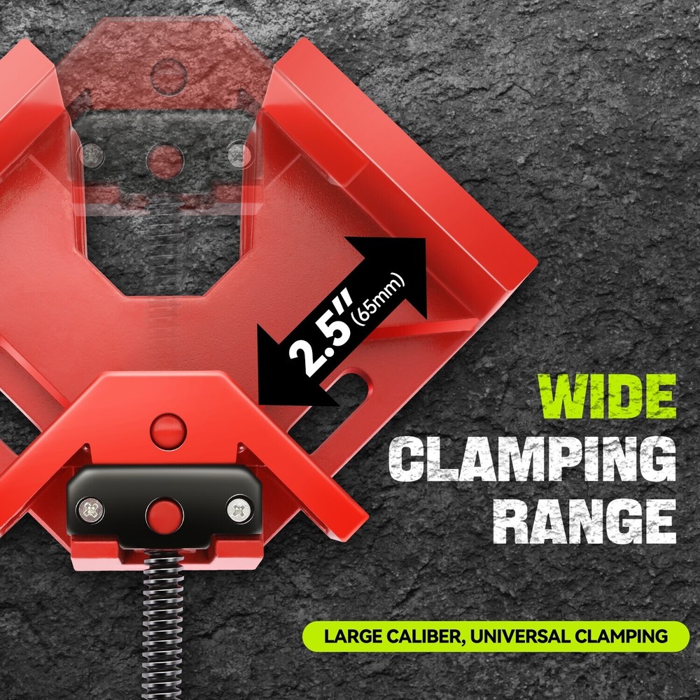 90 Degree Qiuck-Release Corner Clamp Tools w/ Rotating Handle & Swing Jaws 2PCS