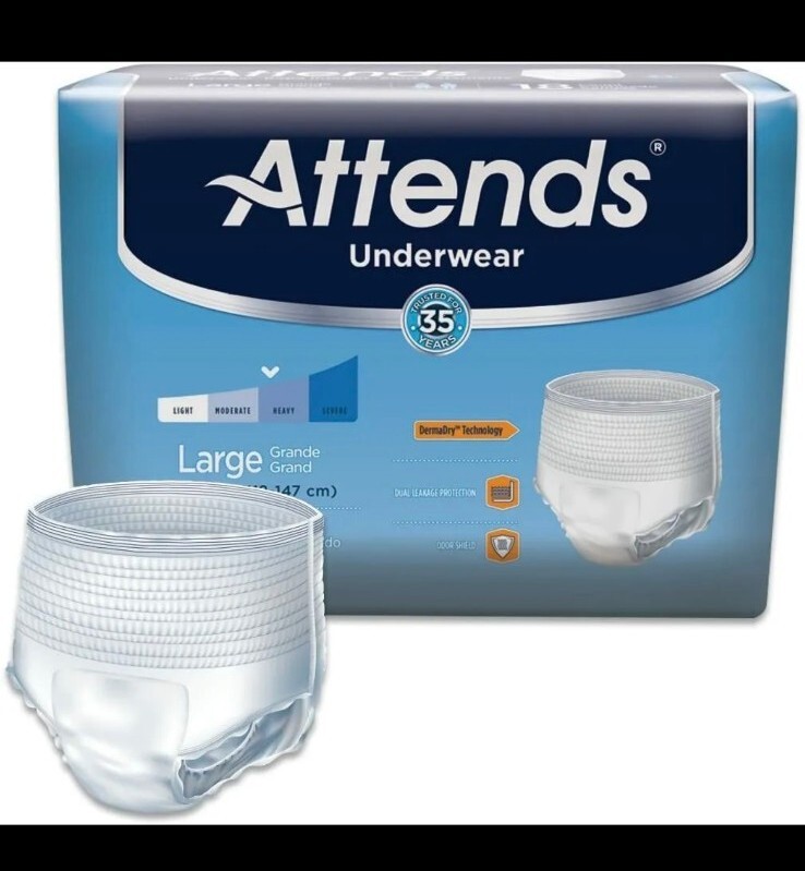 ATTENDS PROTECTIVE UNDERWEAR SUPER PLUS ABSORBENCY LARGE 4X18CT