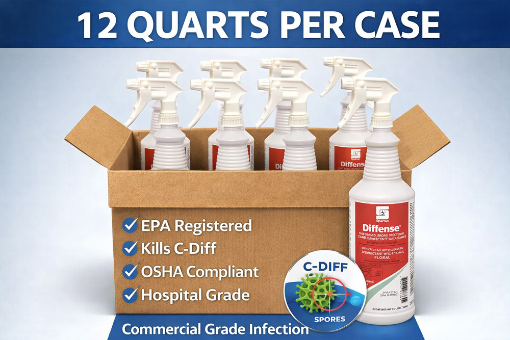 Spartan Diffense Disinfectant Cleaner Floral Qt 12/Case 102403