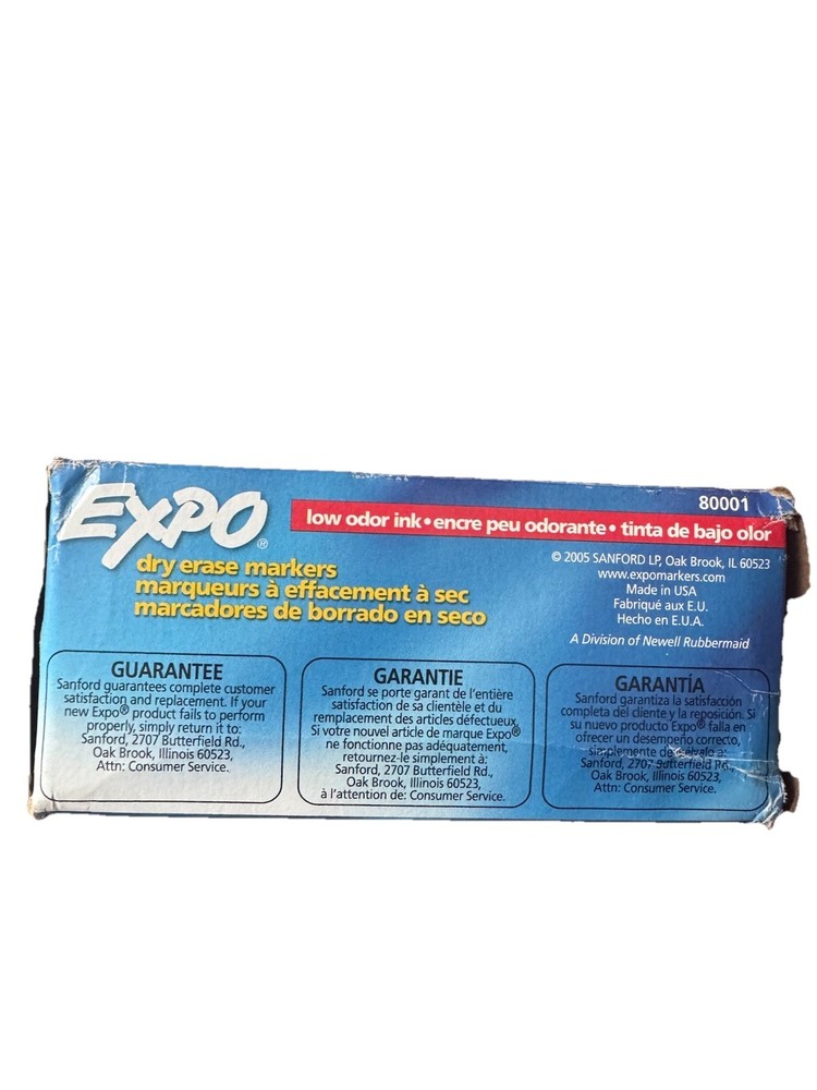 EXPO Low-Odor Dry-Erase Marker, Broad Chisel Tip, Black, Dozen