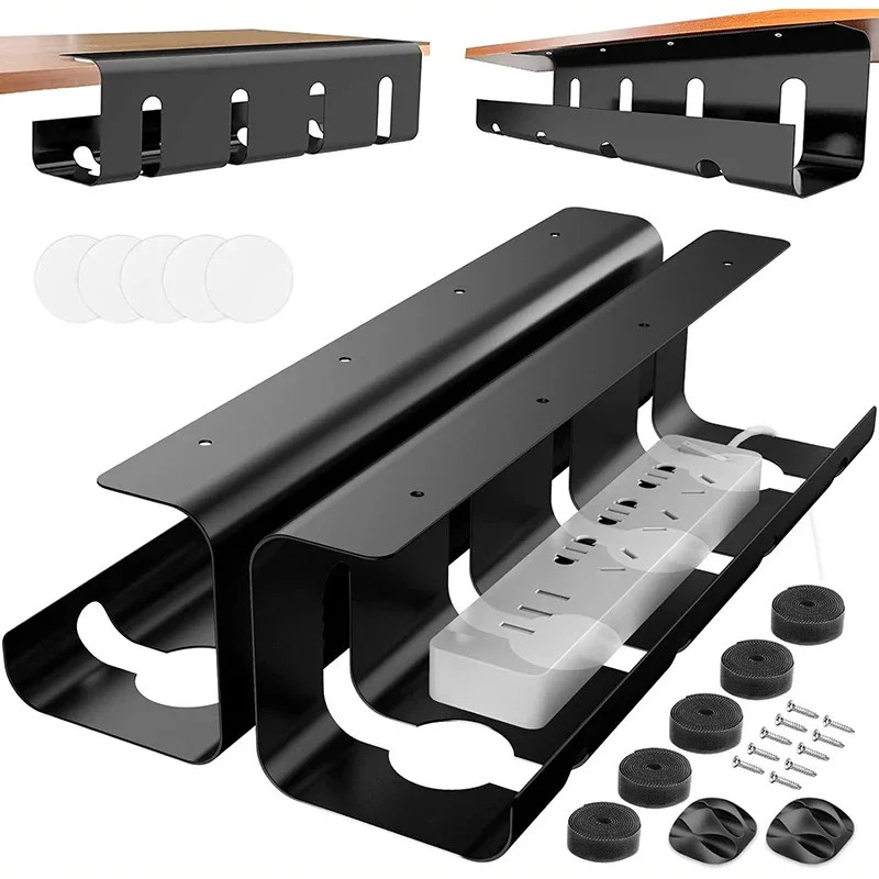Standing Desk Cable Management Tray under Desk Cable Organizer Network Cable Hol