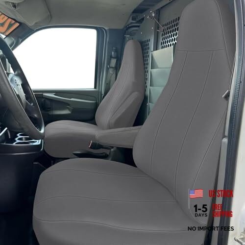 Front Seat Covers Sets Replace for 1996-2009 Chevy Express and GMC Gray