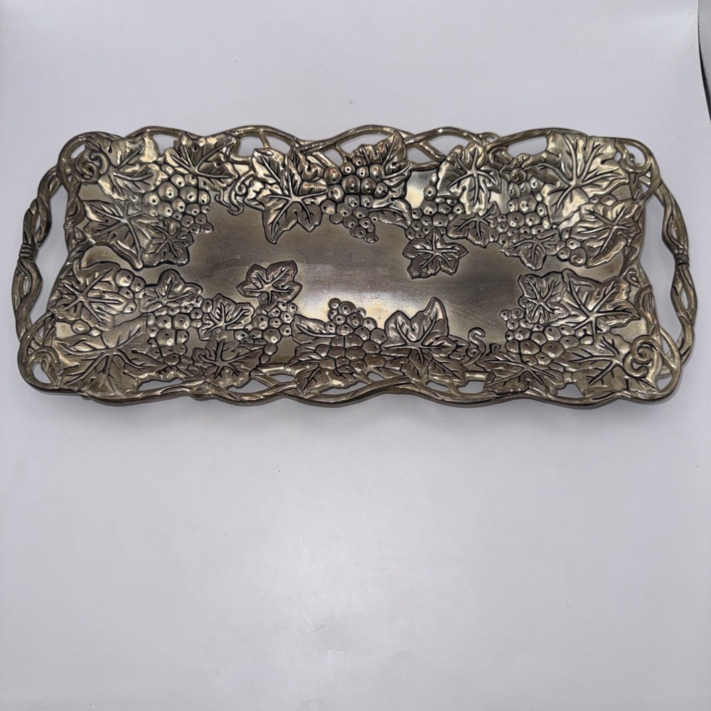 Godinger Silverplate GRAPE & LEAF Rectangle Platter/Tray 15 1/2" x 7"