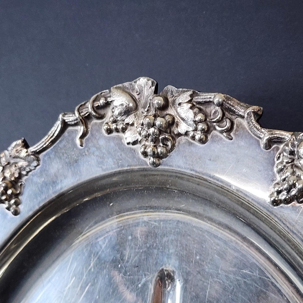 Antique Barbour Co Silver Plate Meat Serving Platter - Footed with Ornate Design