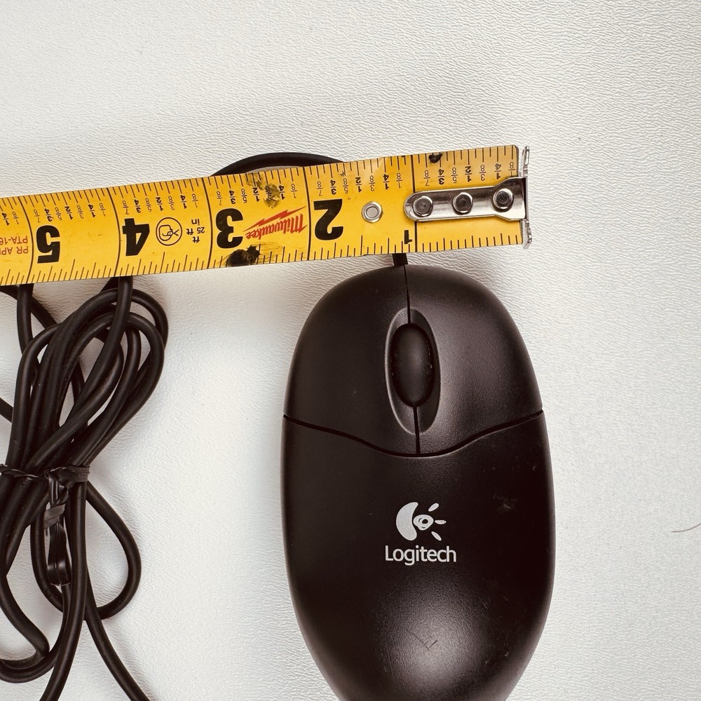 Logitech Wired USB Optical Computer Mouse — Tested & Working — Black