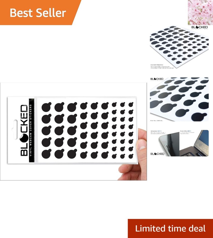 Low-Tack Restickable Webcam Stickers - 57-Pack, Waterproof & Scratch-resistant