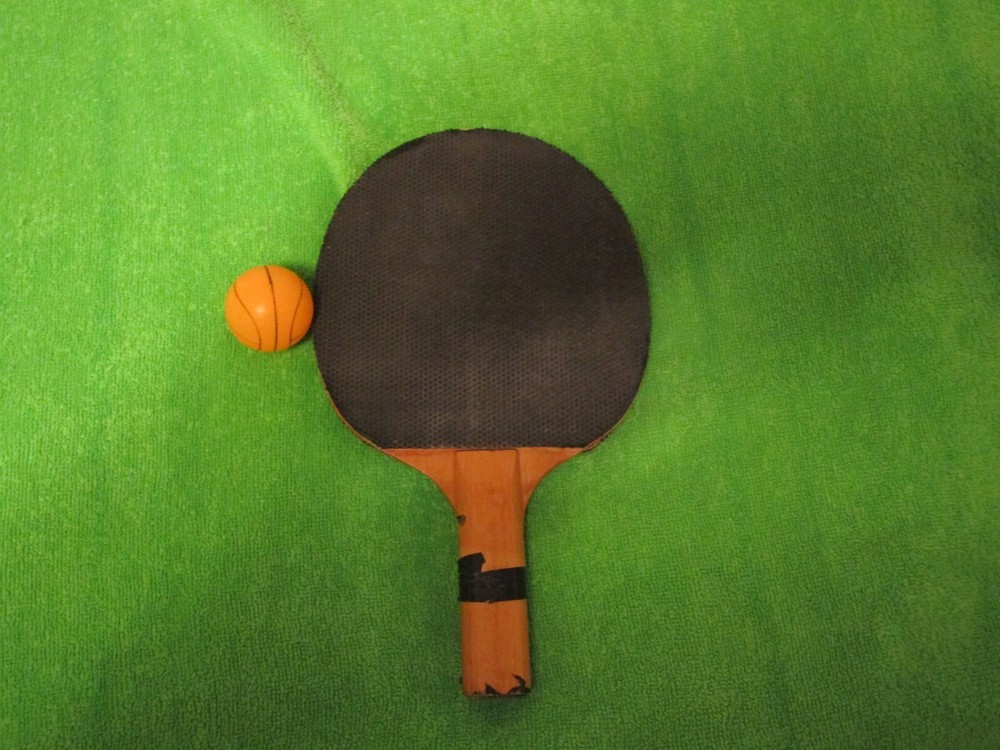 1 pingpong paddle with 1 pingpong ball