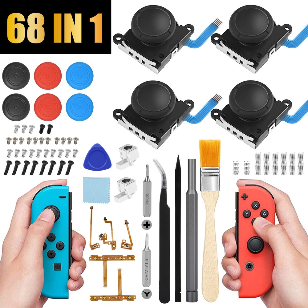 68PCS for Nintendo Switch Joy-Con 3D Joystick Analog Replacement Repair Tool Kit