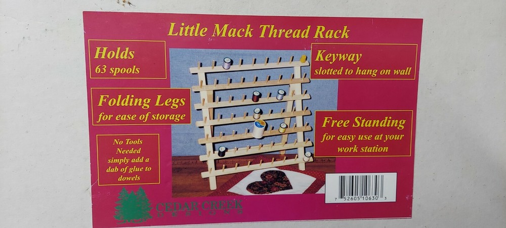 Little Mack Thread Rack Sewing Organizer 63 Spool Storage