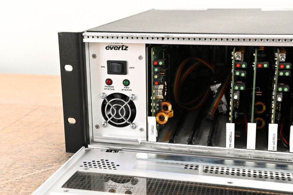Evertz 7700FR-C Multiframe Chassis with Cards CG00423