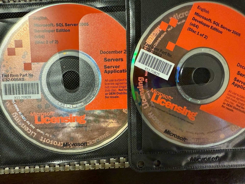 Microsoft SQL Server 2005 Enterprise Edition CDs No product key
