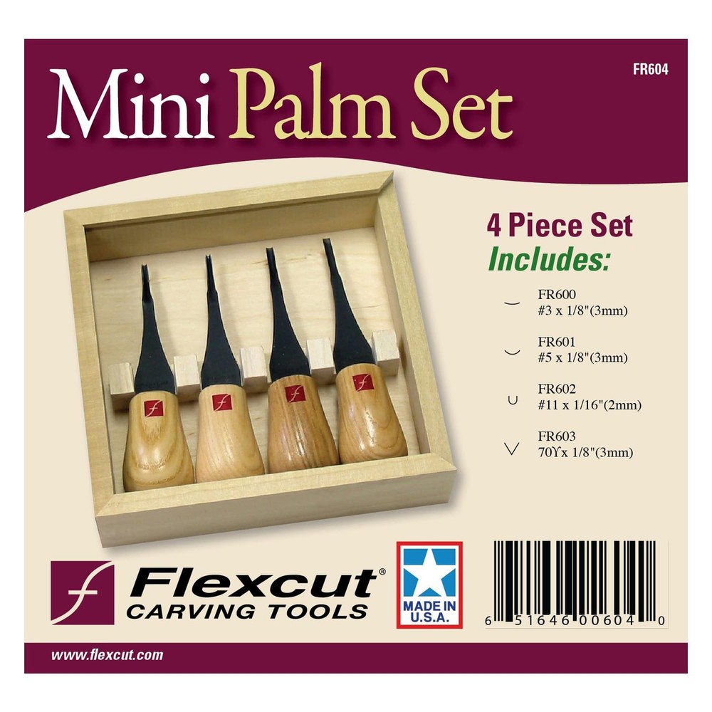 Carving Tools, Mini Palm Gouges for Detailed Carving, Ash Hardwood Handles an...