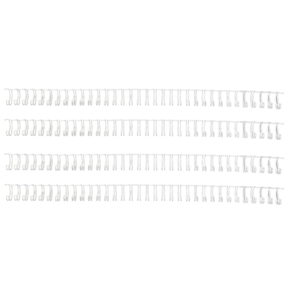 White 100x Double Loop Wire Binding Spine 60 Sheet Capacity 3:1 Pitch 34 Loop 9.