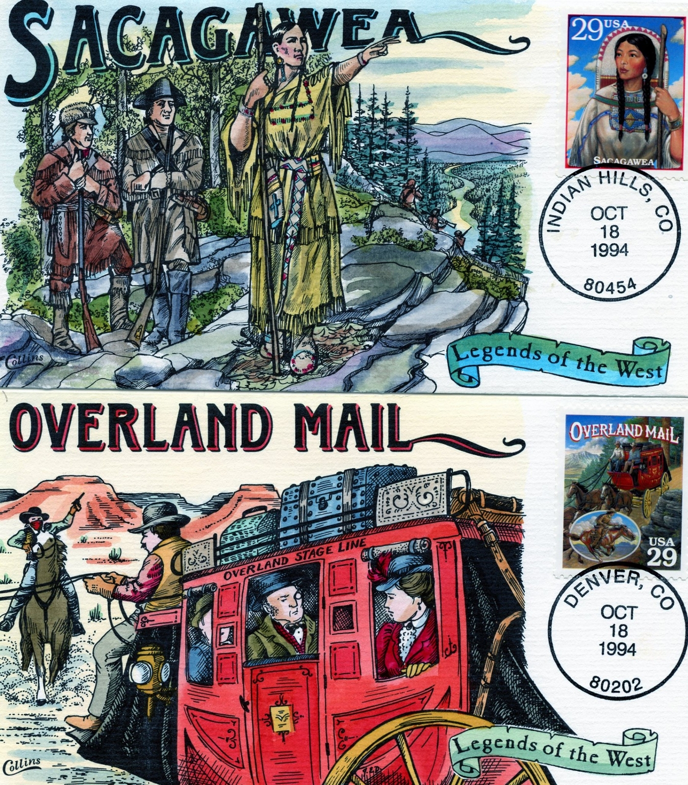 WWLF COLLINS CACHET FDC 2869a-t LEGENDS OF THE WEST COMPLETE SET OF 20 COVERS