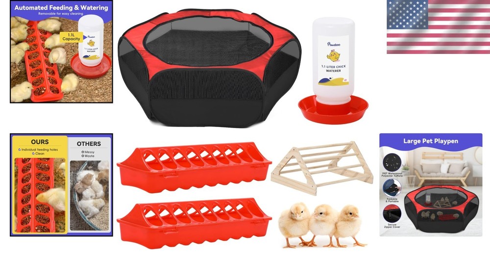 Portable 5-in-1 Chicken Brooder Box for Ducks & Small Birds - Easy to Clean