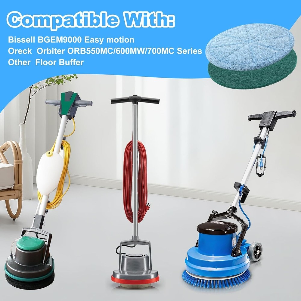 12" Microfiber Carpet Bonnet 437053, Mopping and Buffing Pad, Compatible with...