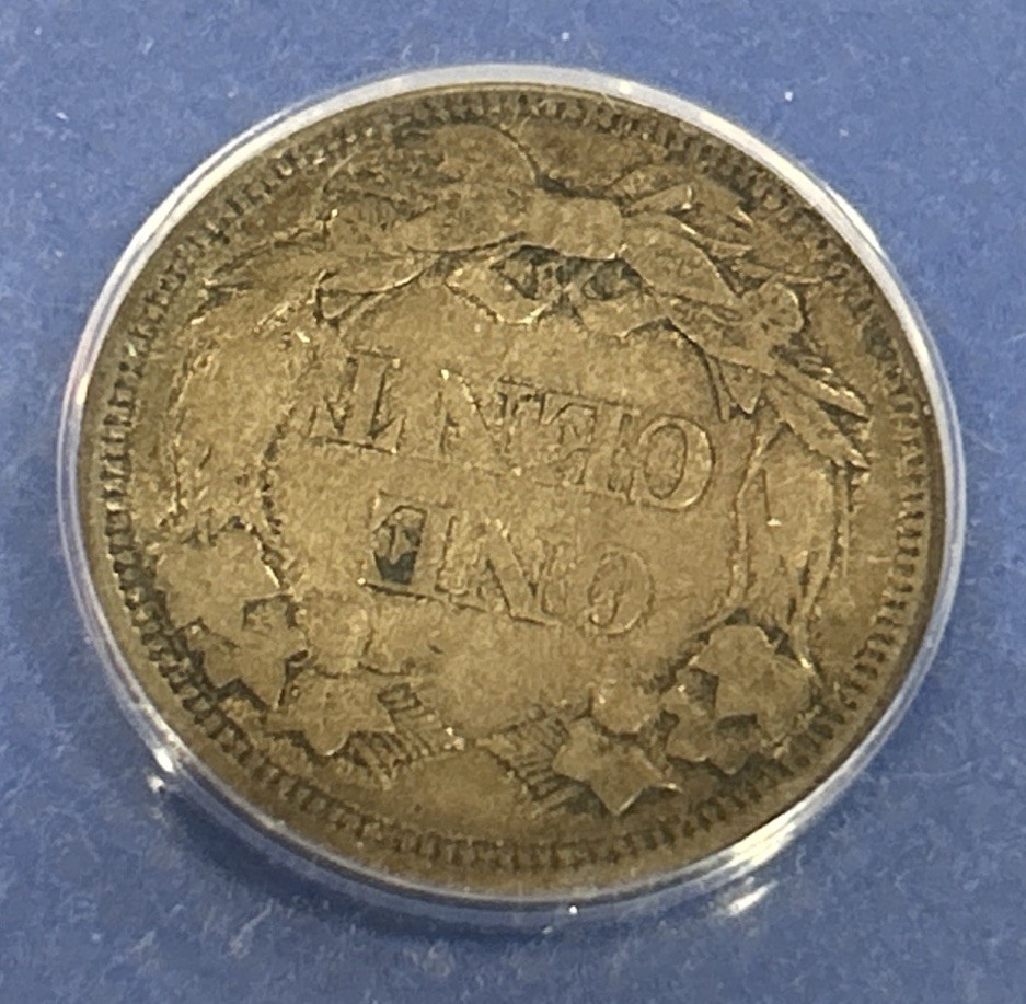 1858 Flying Eagle Large Letters ANACS EF40 Penny 1¢ Cent