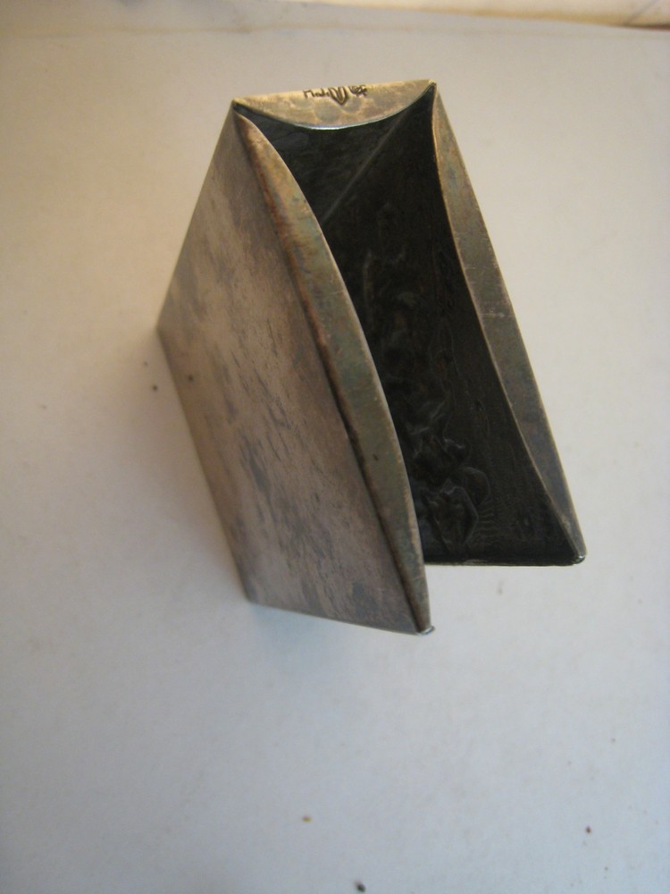 1800s Cigarette Case , Silver, hallmark, Medieval illustration