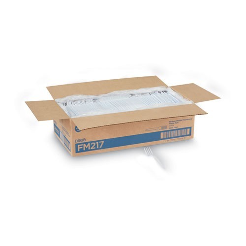 Dixie Plastic Cutlery, Heavy Mediumweight Fork, White, 1,000/Carton