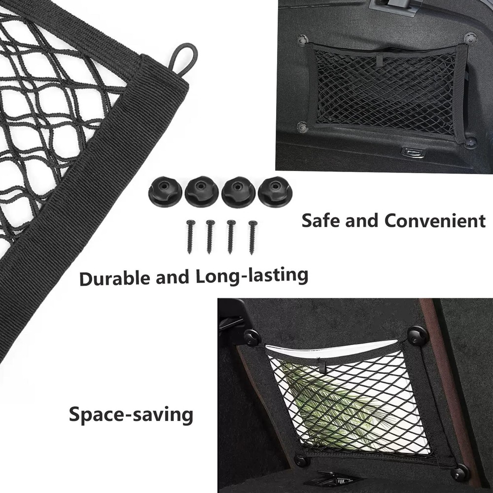 2PACK Small Cargo Nets Elastic Stretchable Pocket Storage Mesh 17.7x9.8 Inch