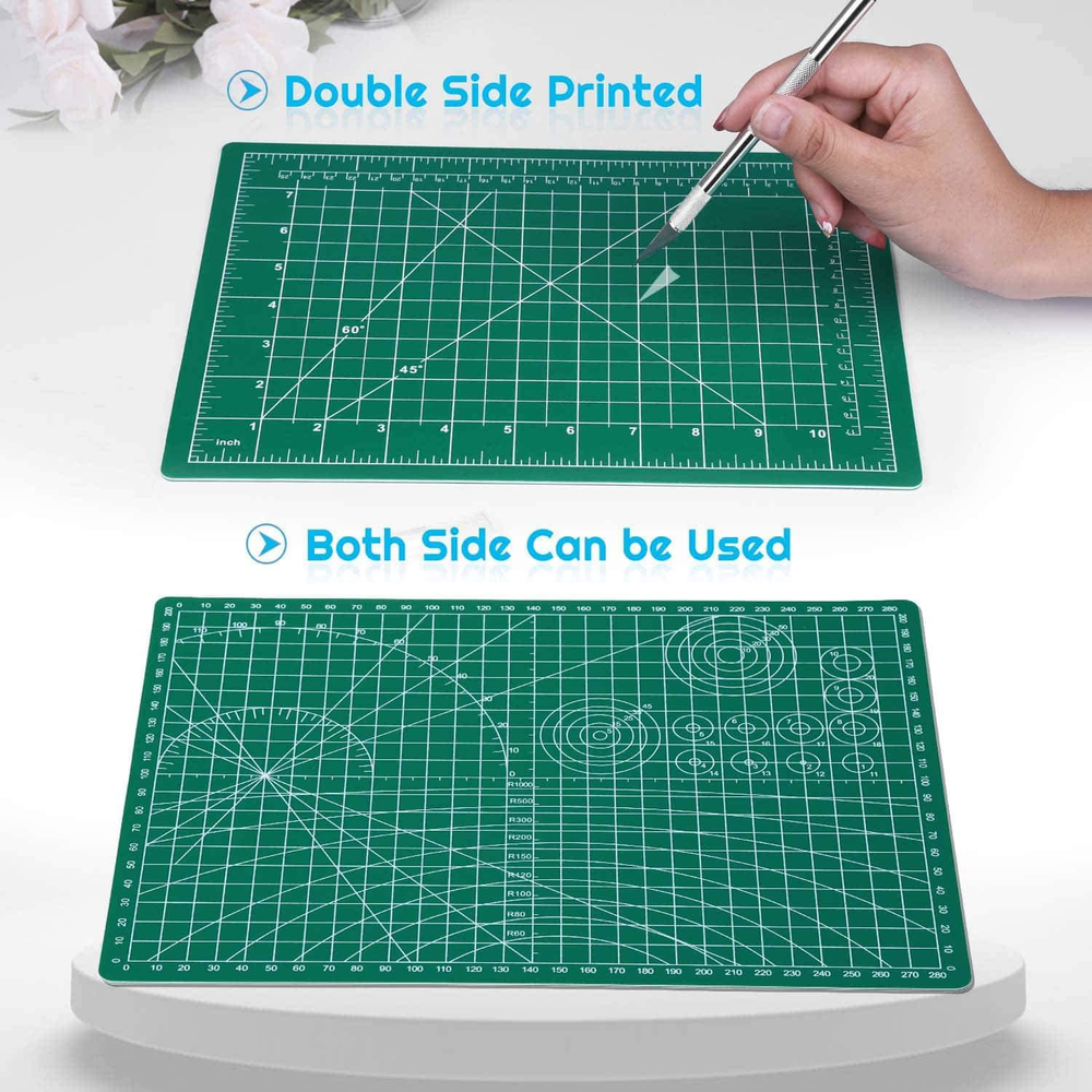 Cutting Mat Self Healing Green Clear Reversible Multi Purpose Craft Supply