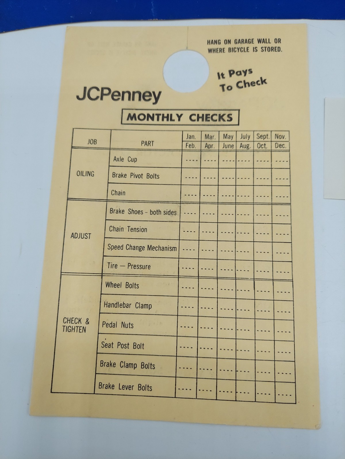 1976 JC Penny Bicycle Owner's Handbook For Coaster Brake Models Mixed Manuals