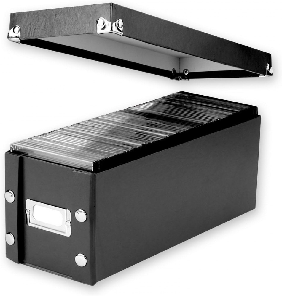Organize Effortlessly with 2-Pack Stylish CD Storage Boxes - Stores 52 Discs