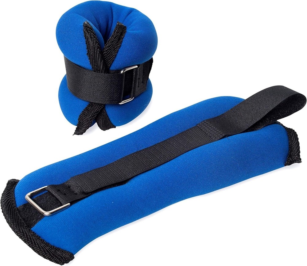 Versatile 2.5 lb Pair of Neoprene Ankle/Wrist Weights with Adjustable Strap