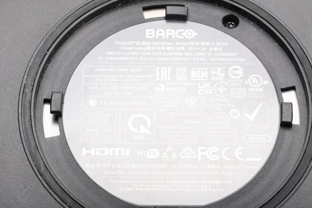Barco C3010S ClickShare Wireless Presentation System With Power Supply