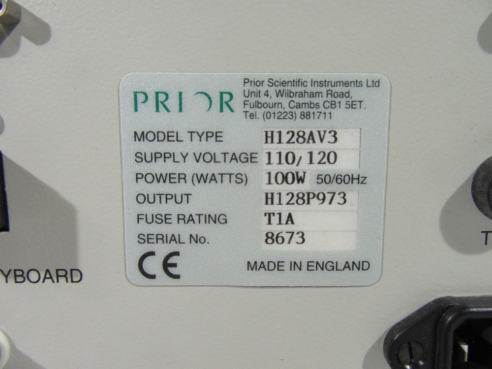 PRIOR SCIENTIFIC INSTRUMENTS H128AV3 NEURAL NETWORK IMAGE ANALYSIS SYSTEM