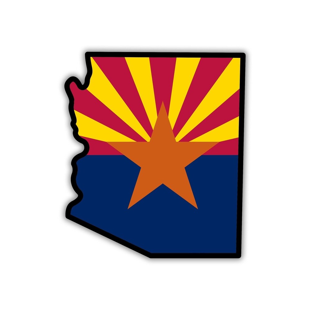 Arizona State Shaped Flag Sticker Decal