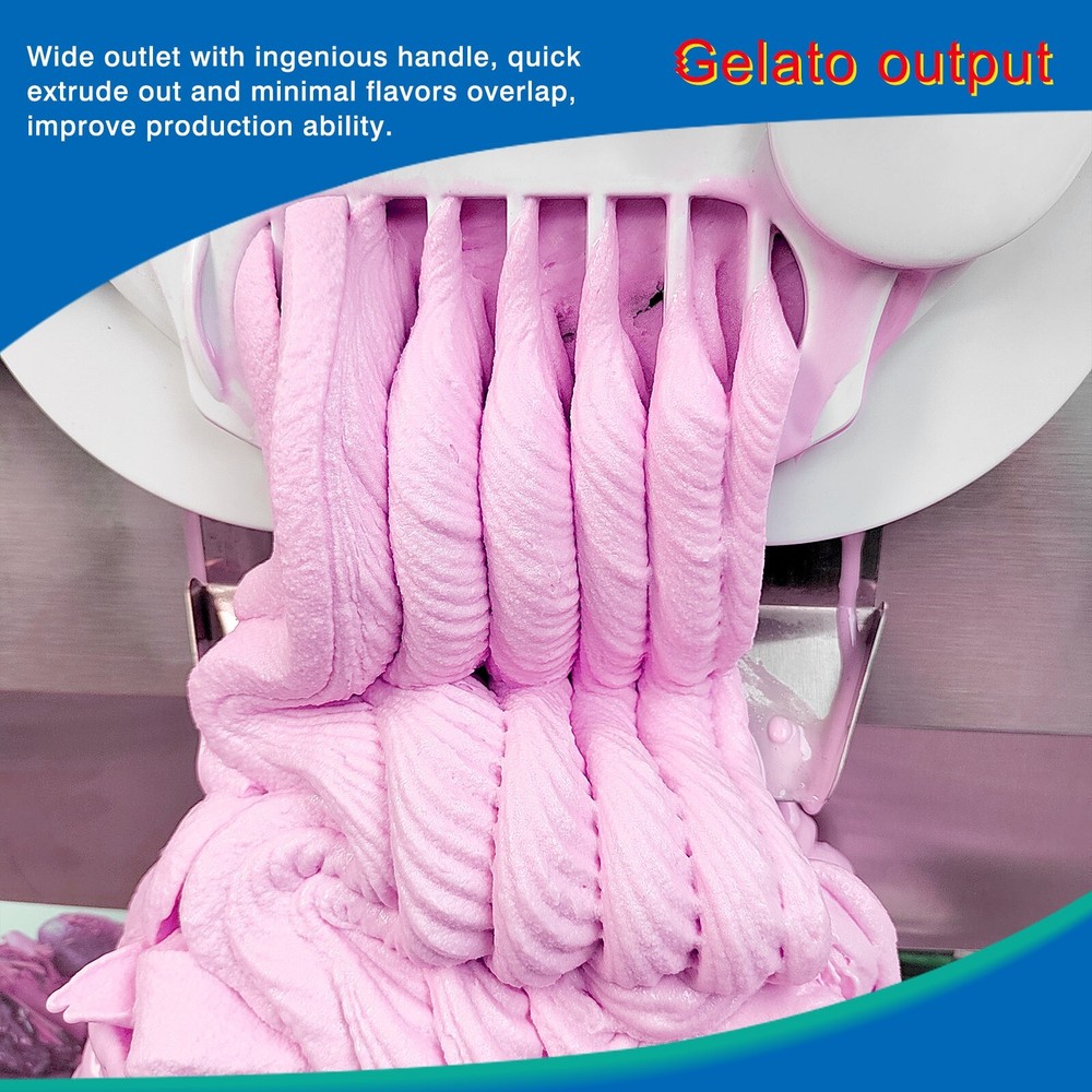 Kolice Commercial Gelato Hard Ice Cream Machine with Pasteurizer Function