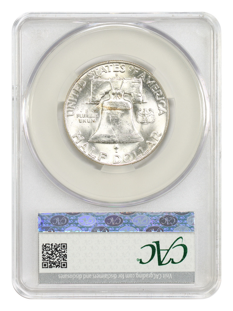 1951-D 50C CACG MS63 - Franklin Half Dollar