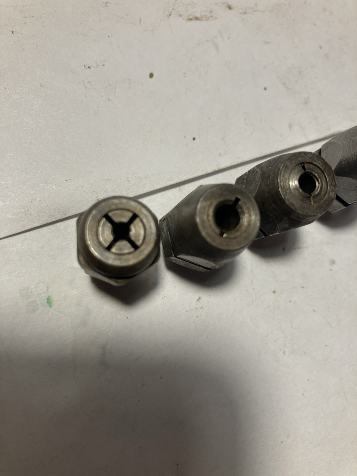 Vintage Aircraft Aviation Tool Threaded Angle Drill Bit Reamer Collets Holder