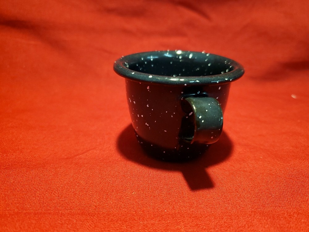 1.75" Tall Blue Speckled Enamel Cup