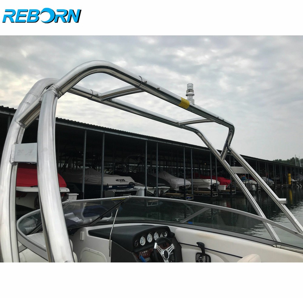 Reborn Launch Forward-facing Wakeboard Tower Polished Fast Install & Fold Down