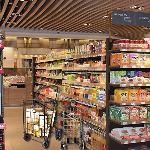 ATH Large Deluxe Rolling Utility / Shopping Cart - Stowable Folding Heavy Duty