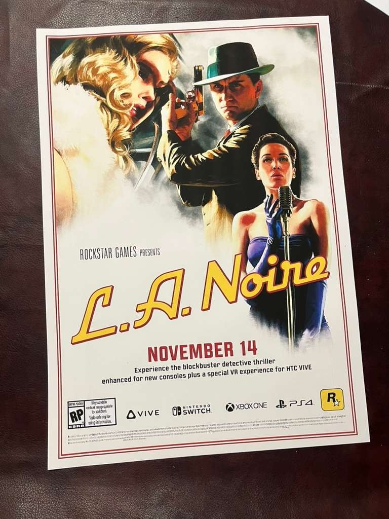 Rockstar Games LA Noire Movie Repro Print Poster US shipping