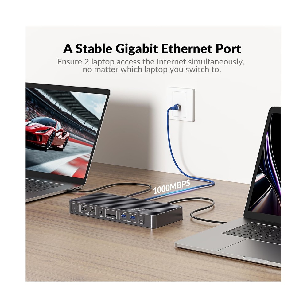 AV Access Docking Station KVM Switch 2 Monitors 2 Laptops, 4K HDMI KVM Switch...