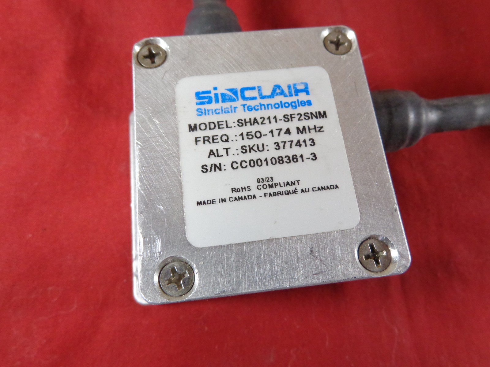 SINCLAIR VHF SHA211-SF2SNM Concealed Bumper Mount Ant KIT Undercover Vehicles