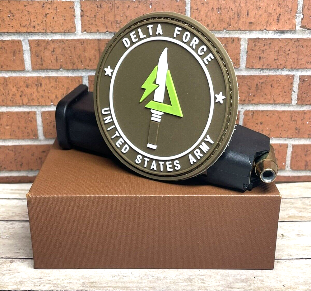 Tactical Morale Patch - PVC Delta Force Army Patch - Hook Loop Gun Patch