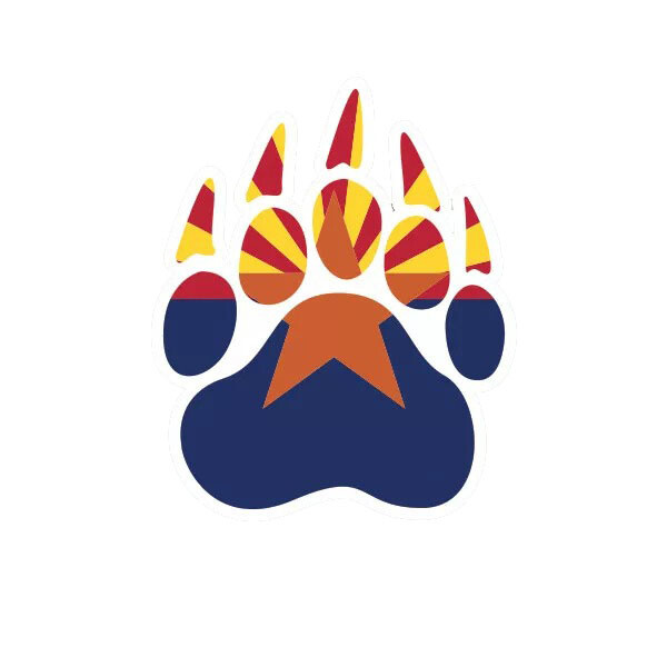Arizona State Shaped Bear Print Sticker Decal