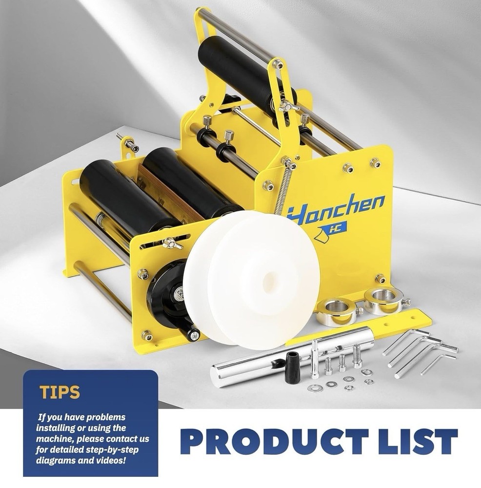 Hanchen Bottle Labeler Manual Round Labeling Machine Adjustable Label Applicator