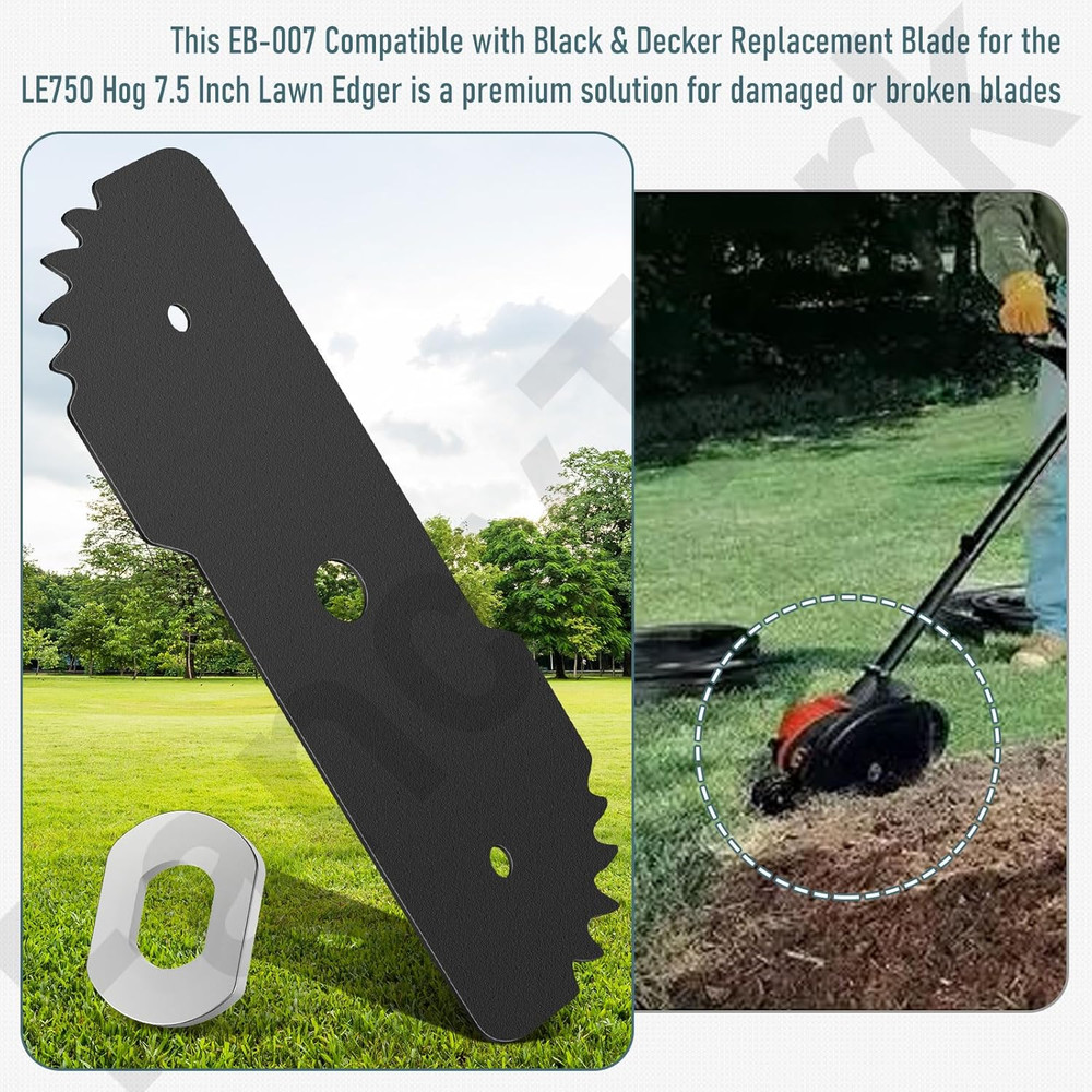 2-Pack EB-007 Edge Hog Heavy-Duty Edger Replacement Blades Compatible with Black
