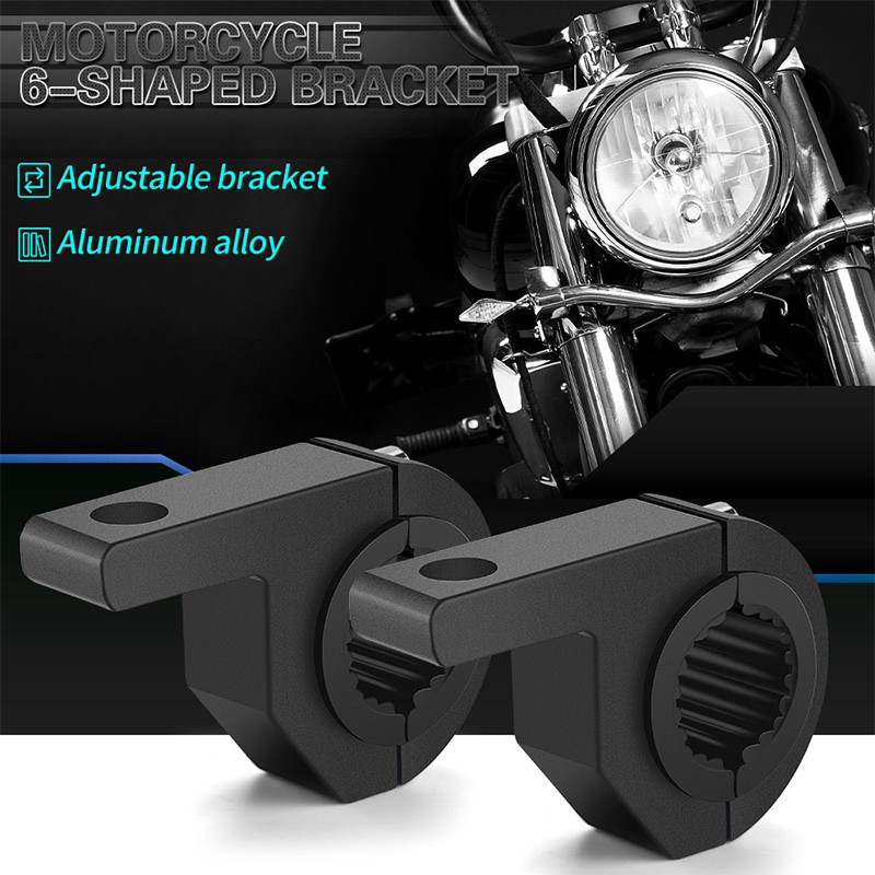 2PCS Motorcycle Mount Bracket Holder Clamp Bumper Work Spot Fog Light Headlight