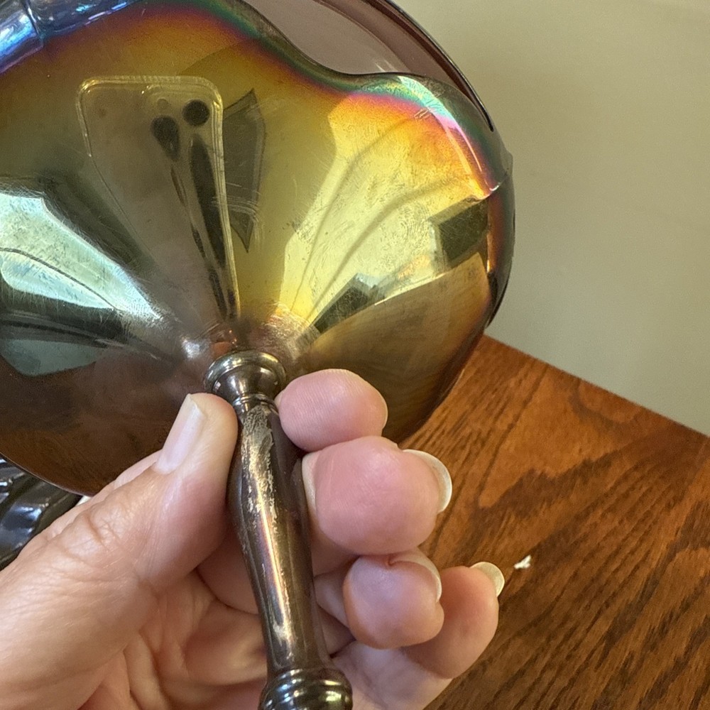 Sheffield Silver USA Amethyst Compote Art Deco 5.5 Inches Tall